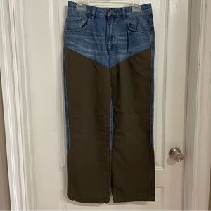 Cabela's Two-Tone Brown Relaxed Blue Jeans Hunt Fish Brush Guard Size 30 x 30